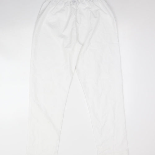 Preworn Womens White  Polyester Trousers  Size M L30 in Regular