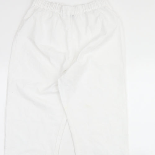 Preworn Womens White  Polyester Trousers  Size M L30 in Regular