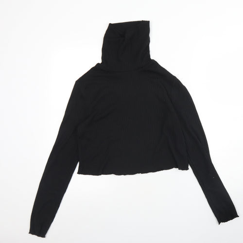 SheIn Womens Black High Neck  Polyester Pullover Jumper Size M