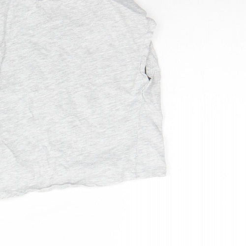 lily & Dan Girls Grey  Cotton Basic T-Shirt Size 3 Years Round Neck