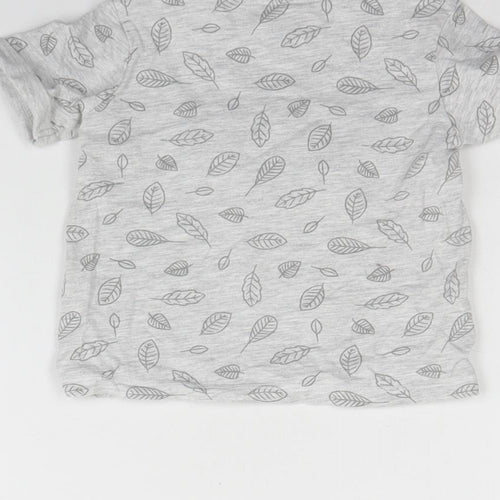 TU Baby Grey Spotted Cotton Basic T-Shirt Size 9-12 Months Round Neck