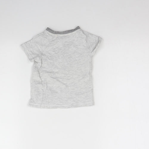 TU Baby Grey  Cotton Basic T-Shirt Size 9-12 Months Round Neck  - Koala Bear