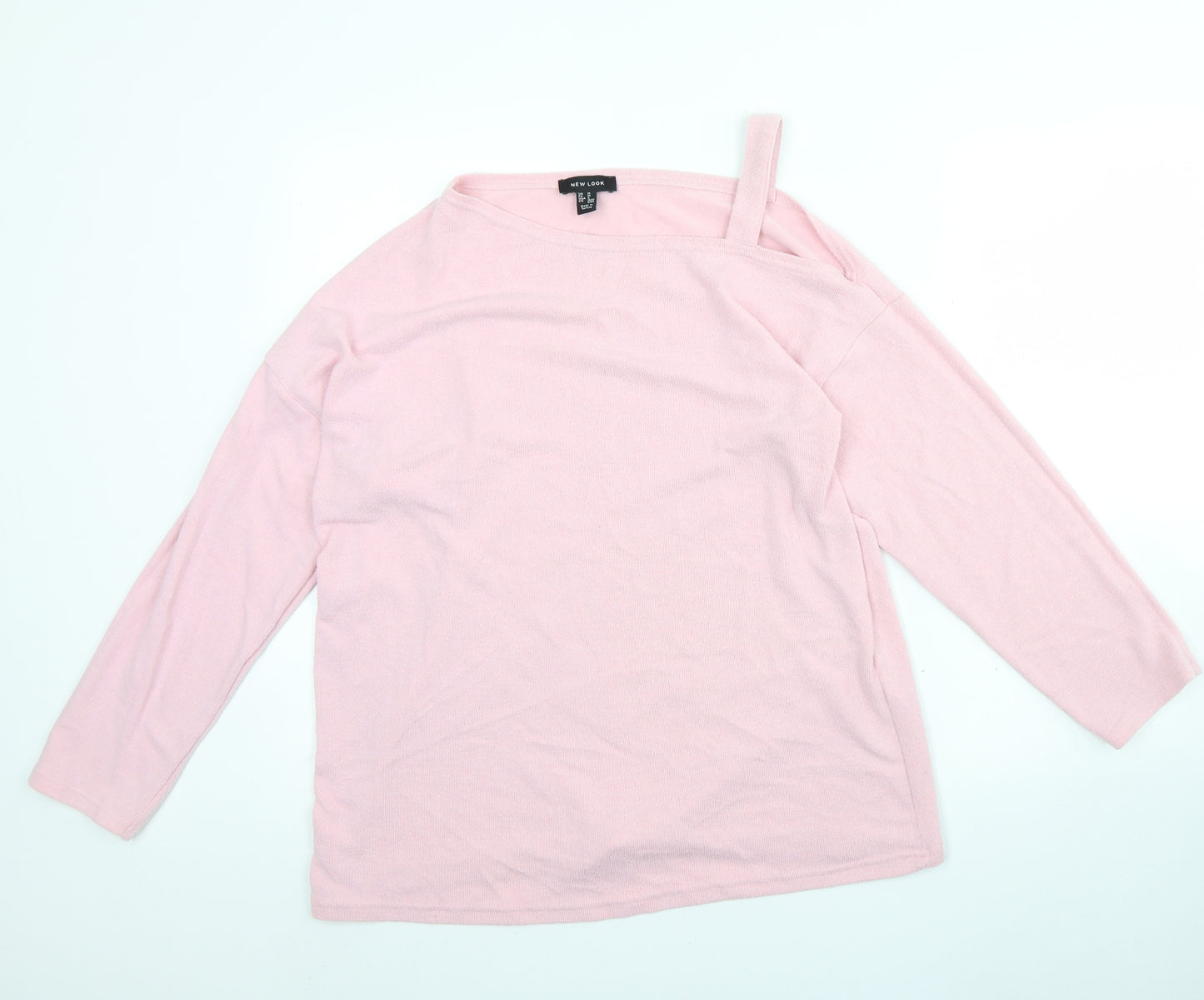 New Look Womens Pink Round Neck  Polyester Pullover Jumper Size M