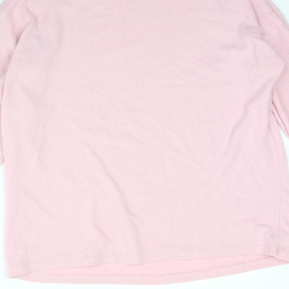 New Look Womens Pink Round Neck  Polyester Pullover Jumper Size M