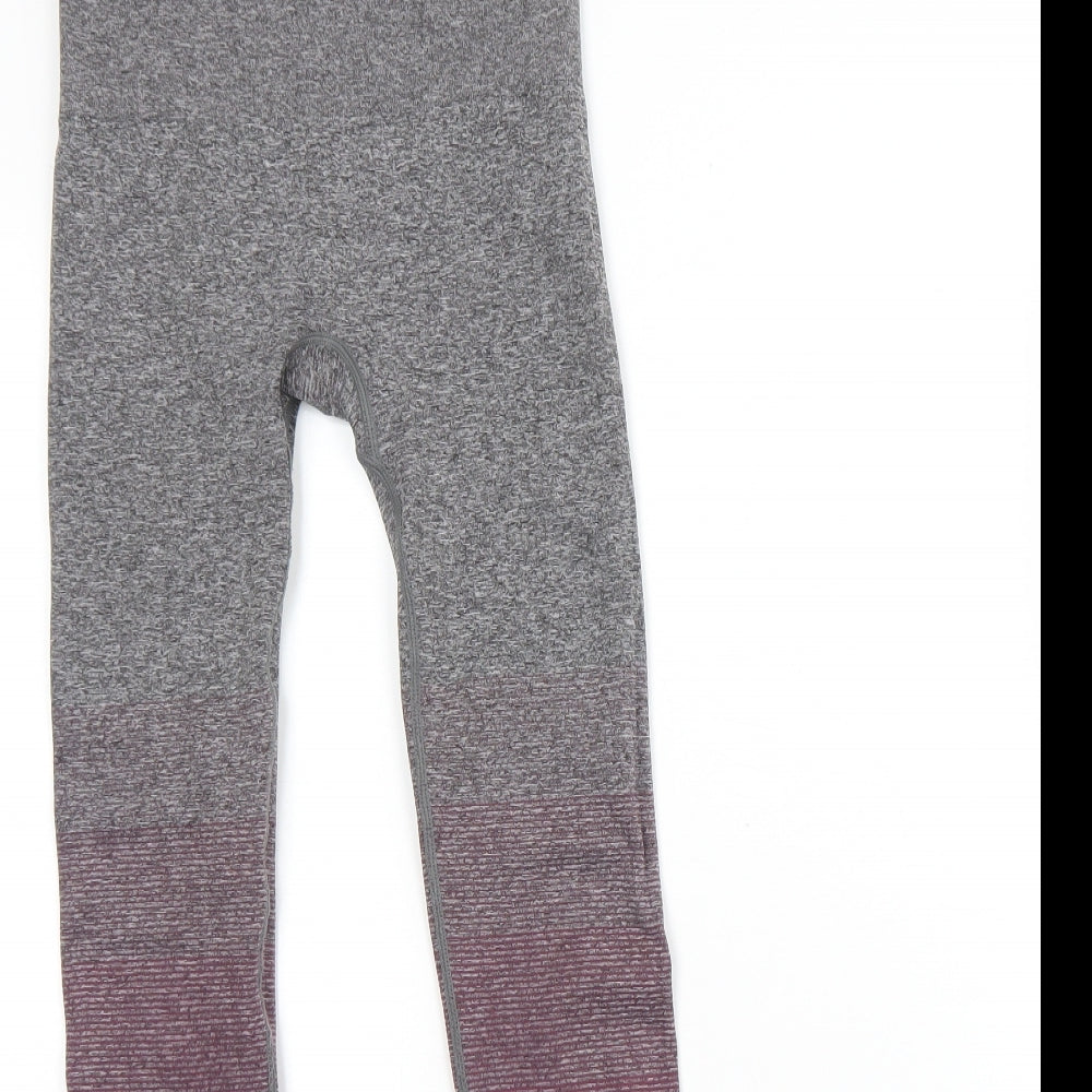 Workout Womens Grey  Polyester Capri Leggings Size 2XS L26 in Regular