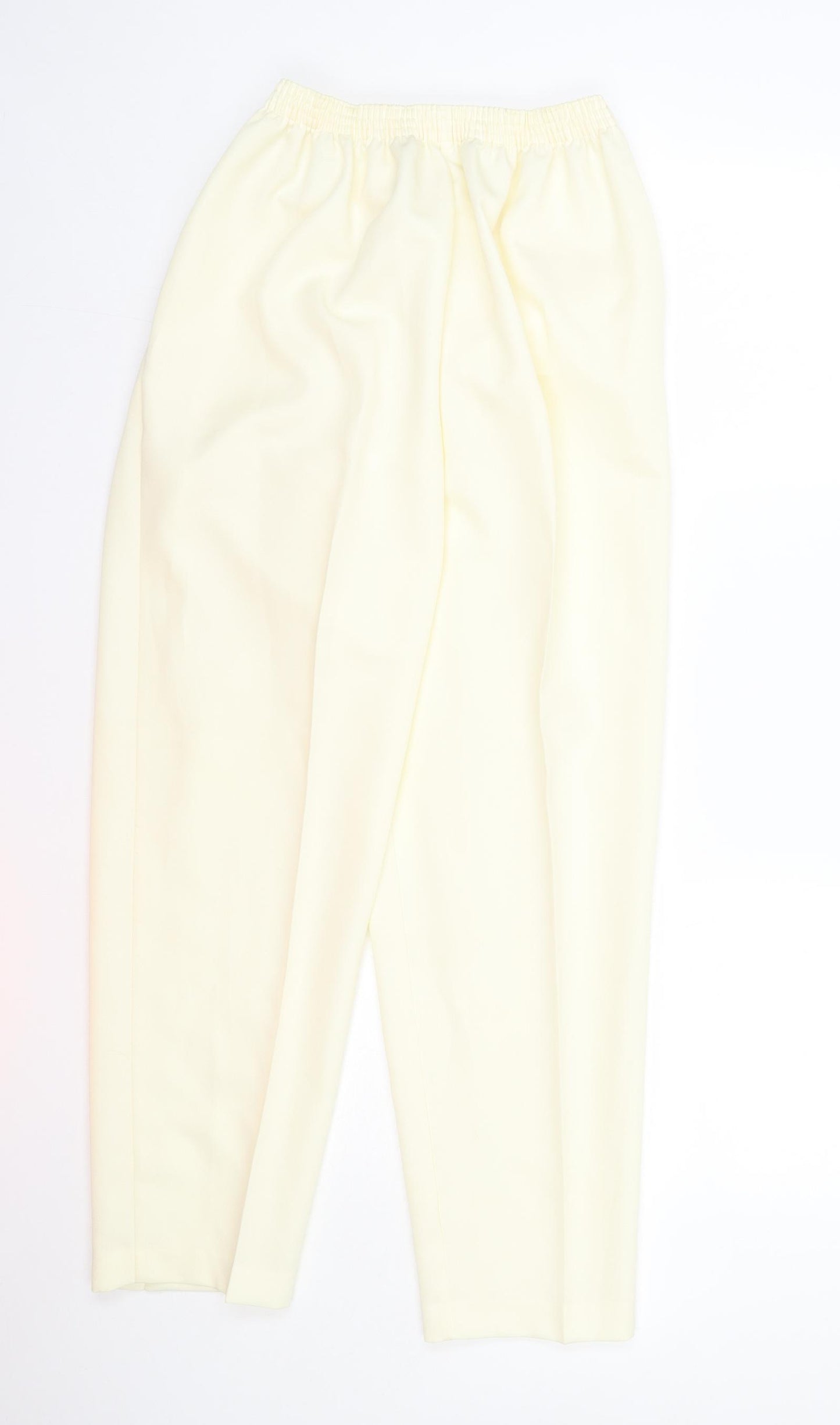 Slimma Womens White  Polyester Trousers  Size 14 L25 in Regular