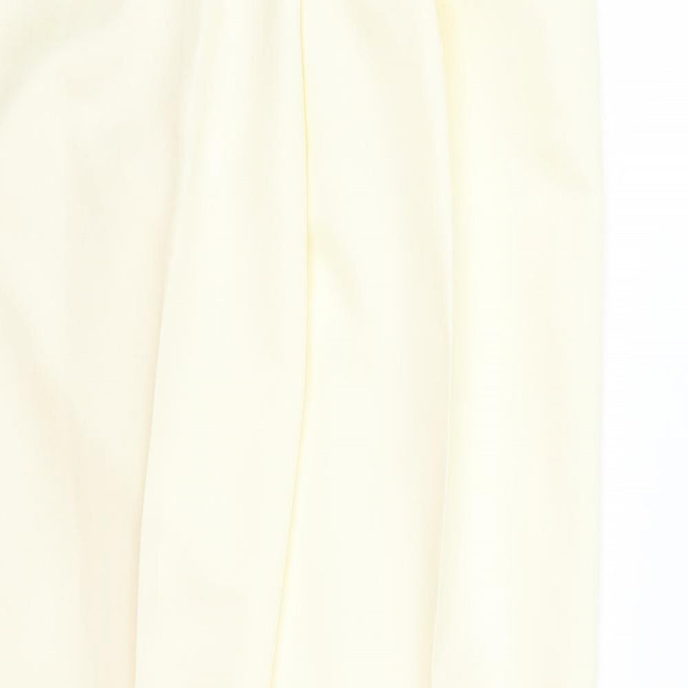 Slimma Womens White  Polyester Trousers  Size 14 L25 in Regular