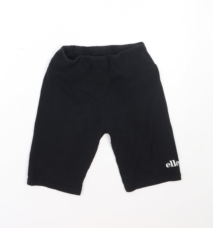 ellesse Womens Black Cotton Biker Shorts Size XS L7 in Regular
