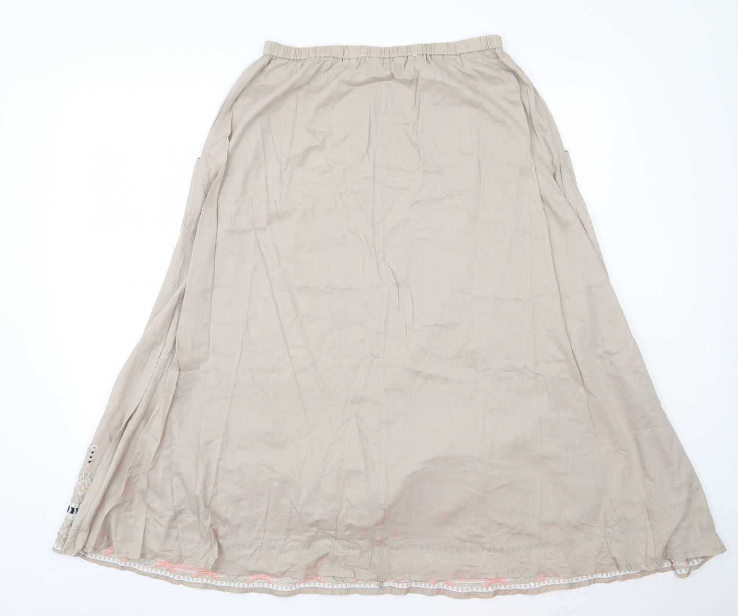 Joanna Hope Womens Beige  Cotton Flare Skirt Size 14