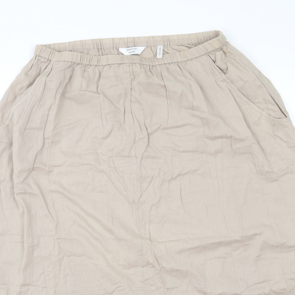Joanna Hope Womens Beige  Cotton Flare Skirt Size 14