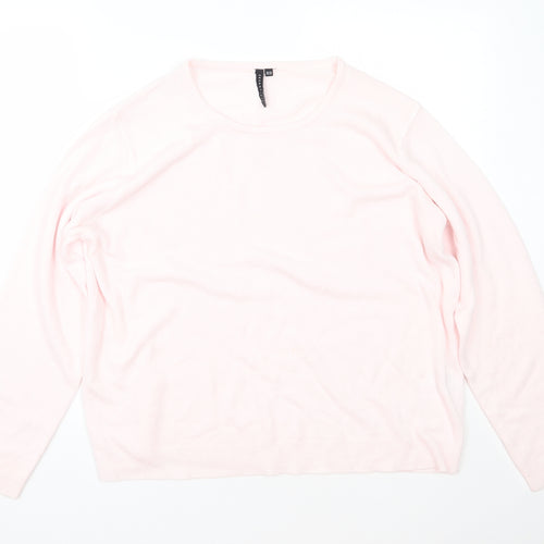 Intuition Essentials Womens Pink Round Neck  Acrylic Pullover Jumper Size 20