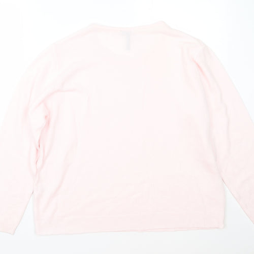 Intuition Essentials Womens Pink Round Neck  Acrylic Pullover Jumper Size 20