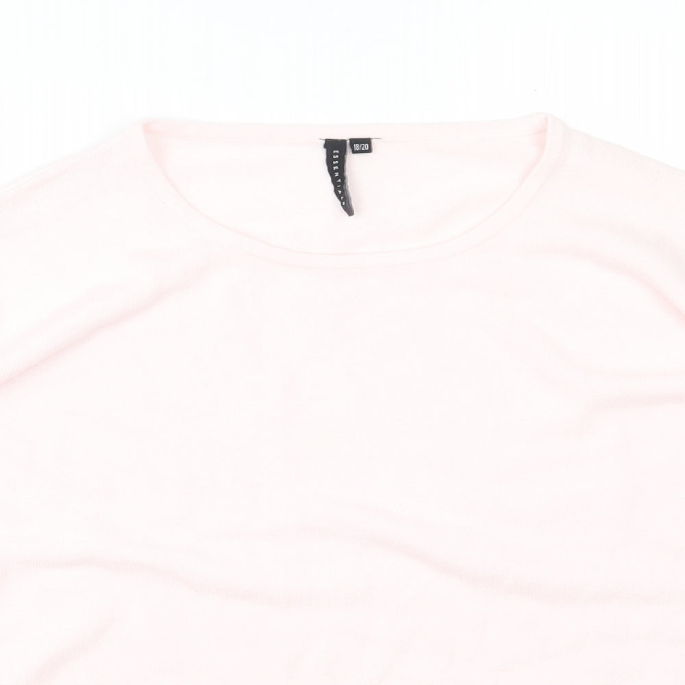 Intuition Essentials Womens Pink Round Neck  Acrylic Pullover Jumper Size 20