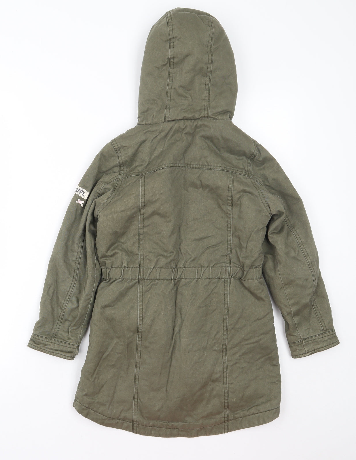 George Girls Green   Overcoat Coat Size 8-9 Years  Zip