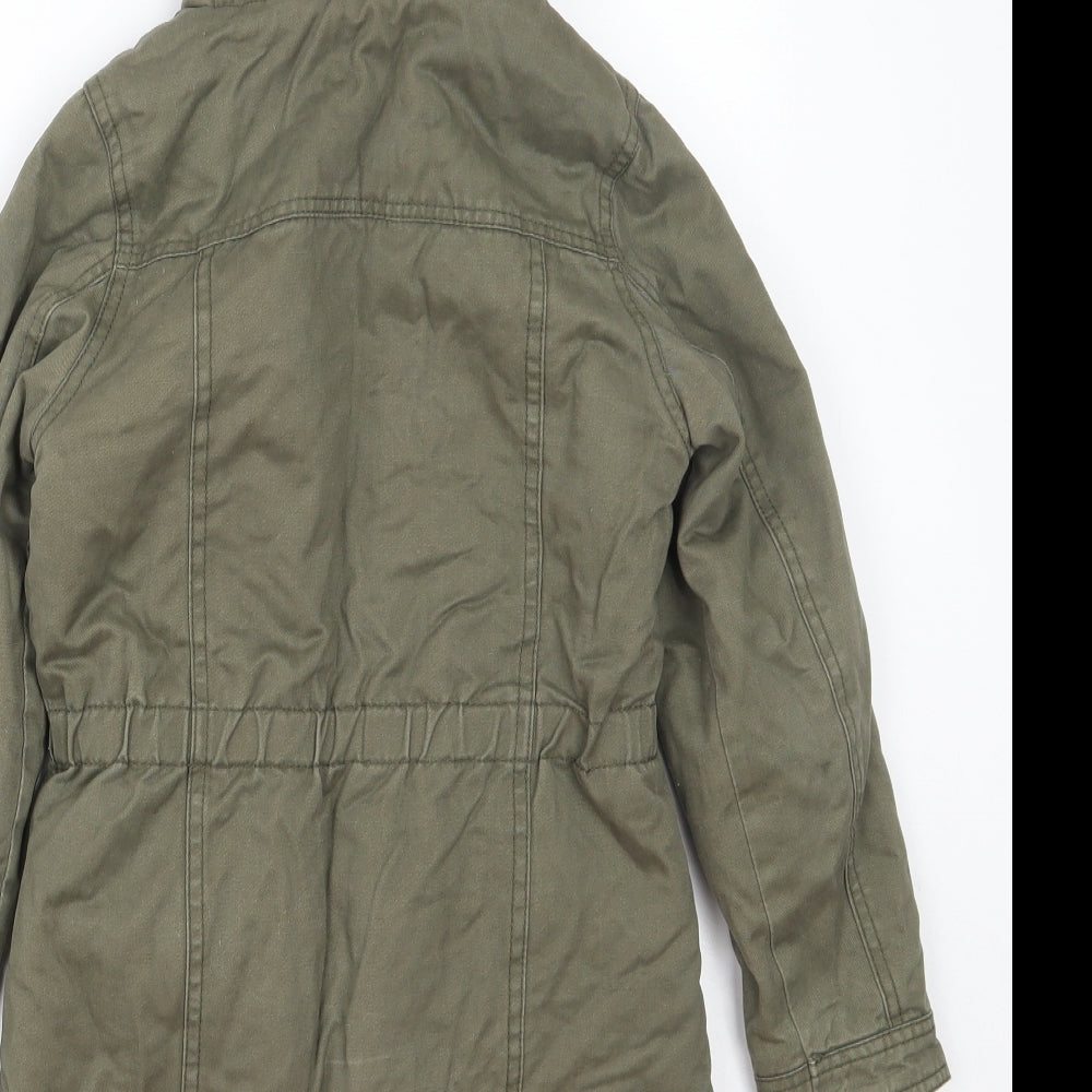 George Girls Green   Overcoat Coat Size 8-9 Years  Zip