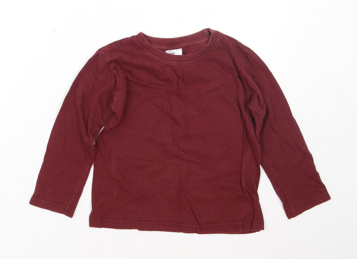 URBAN RASCALS Boys Red Cotton Basic T-Shirt Size 5 Years Round Neck