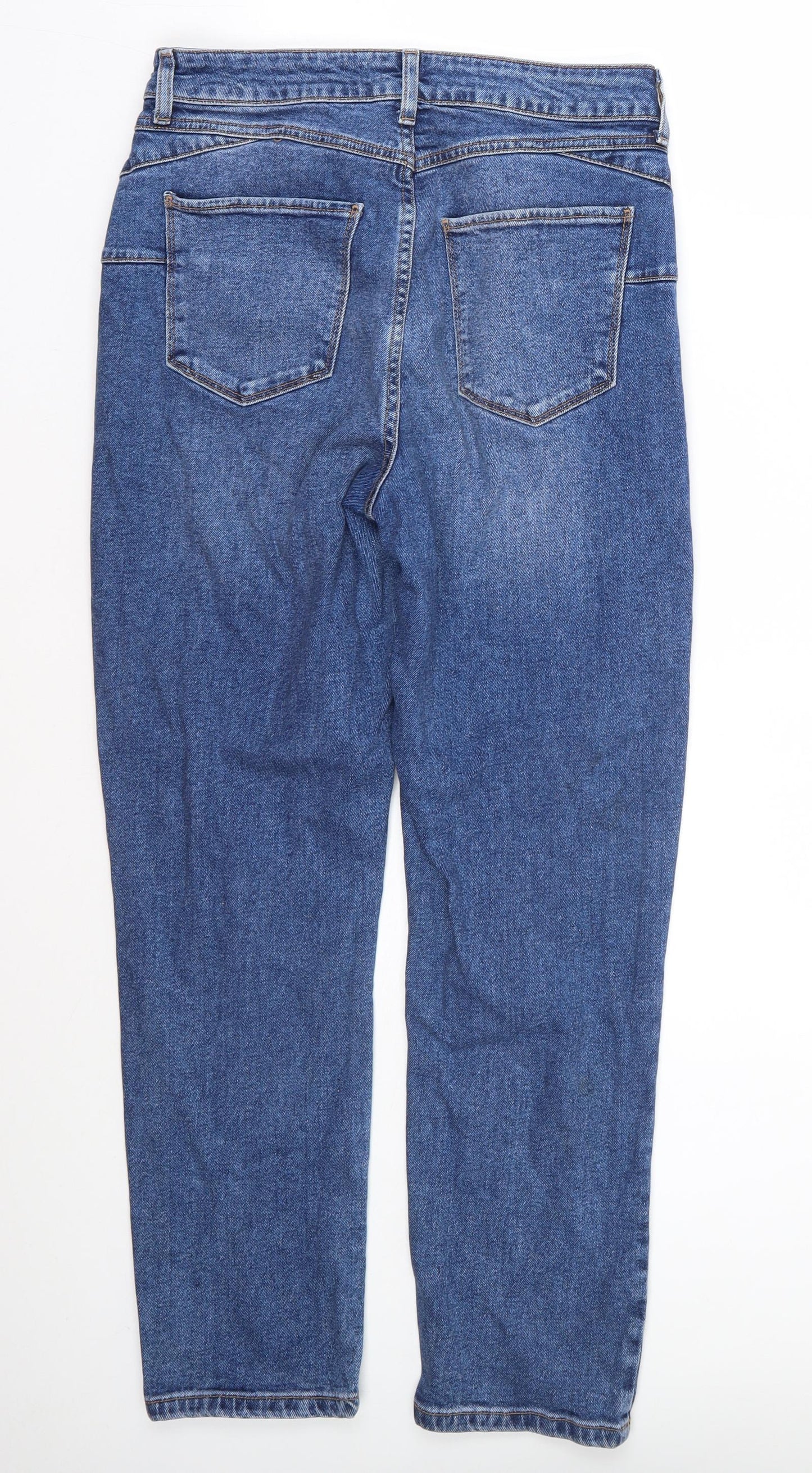 New Look Womens Blue  Cotton Mom Jeans Size 12 L25 in Regular