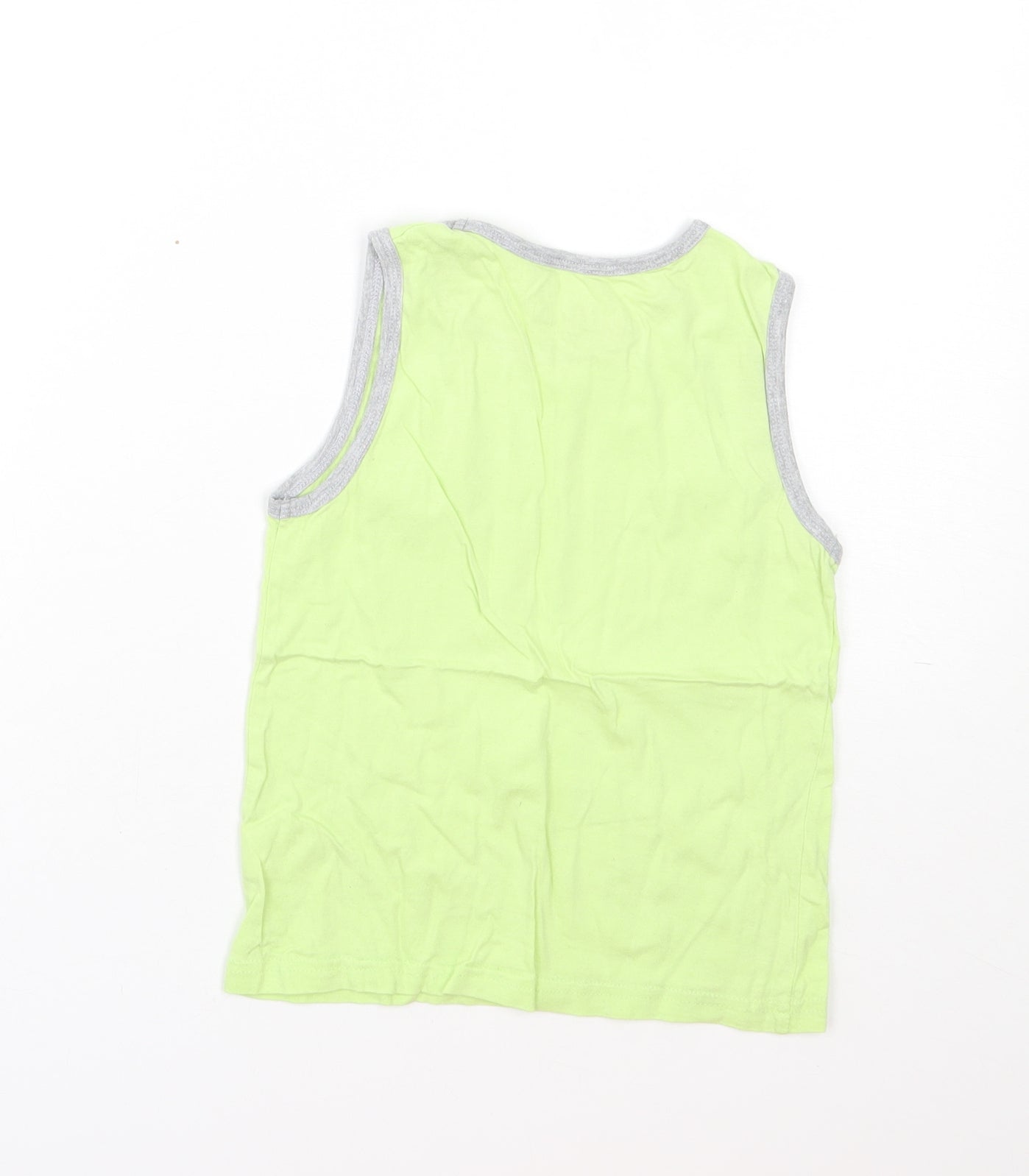 URBAN RASCALS Boys Green  Cotton Basic Tank Size 4-5 Years Round Neck