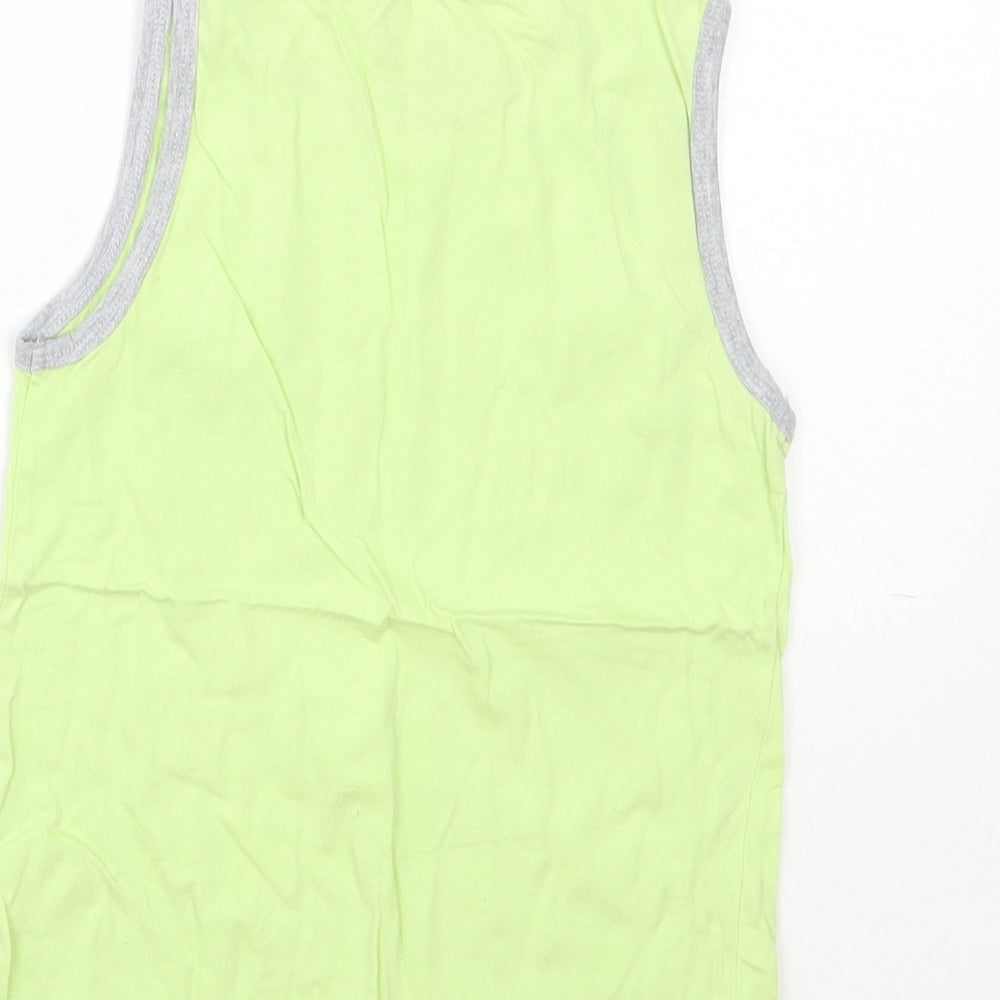 URBAN RASCALS Boys Green  Cotton Basic Tank Size 4-5 Years Round Neck