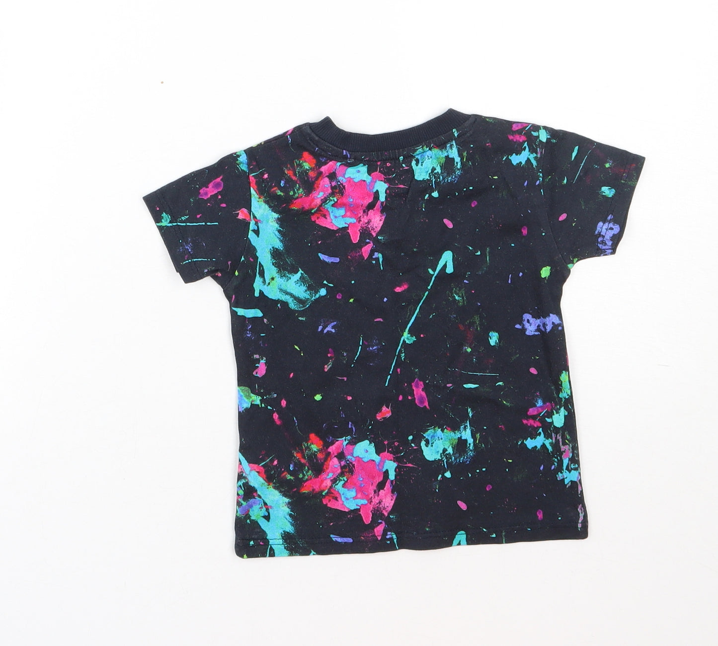 NEXT Boys Black  Cotton Basic T-Shirt Size 12-18 Months Round Neck