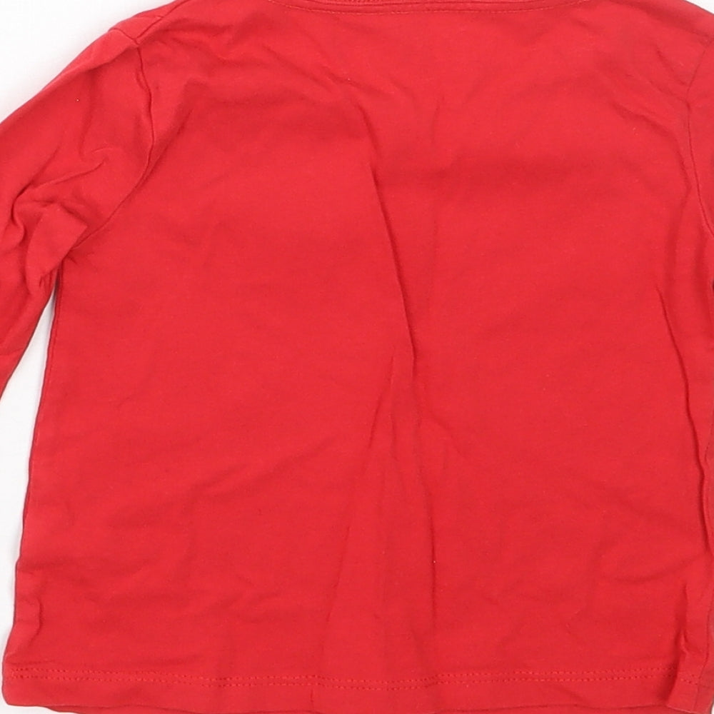 Lullaby Girls Red  Cotton Cami Pyjama Top Size 12-18 Months   - christmas