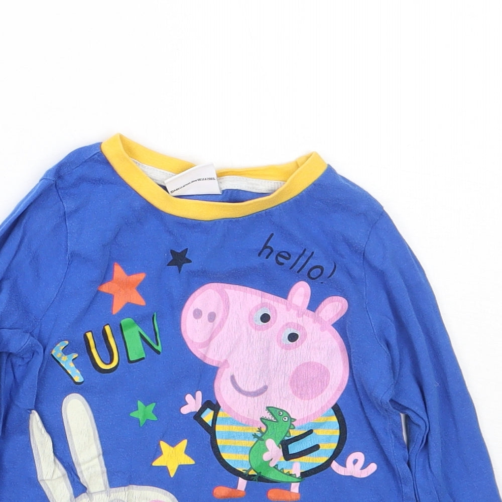 George Boys Blue  Cotton  Pyjama Top Size 3-4 Years   - Peppa pig