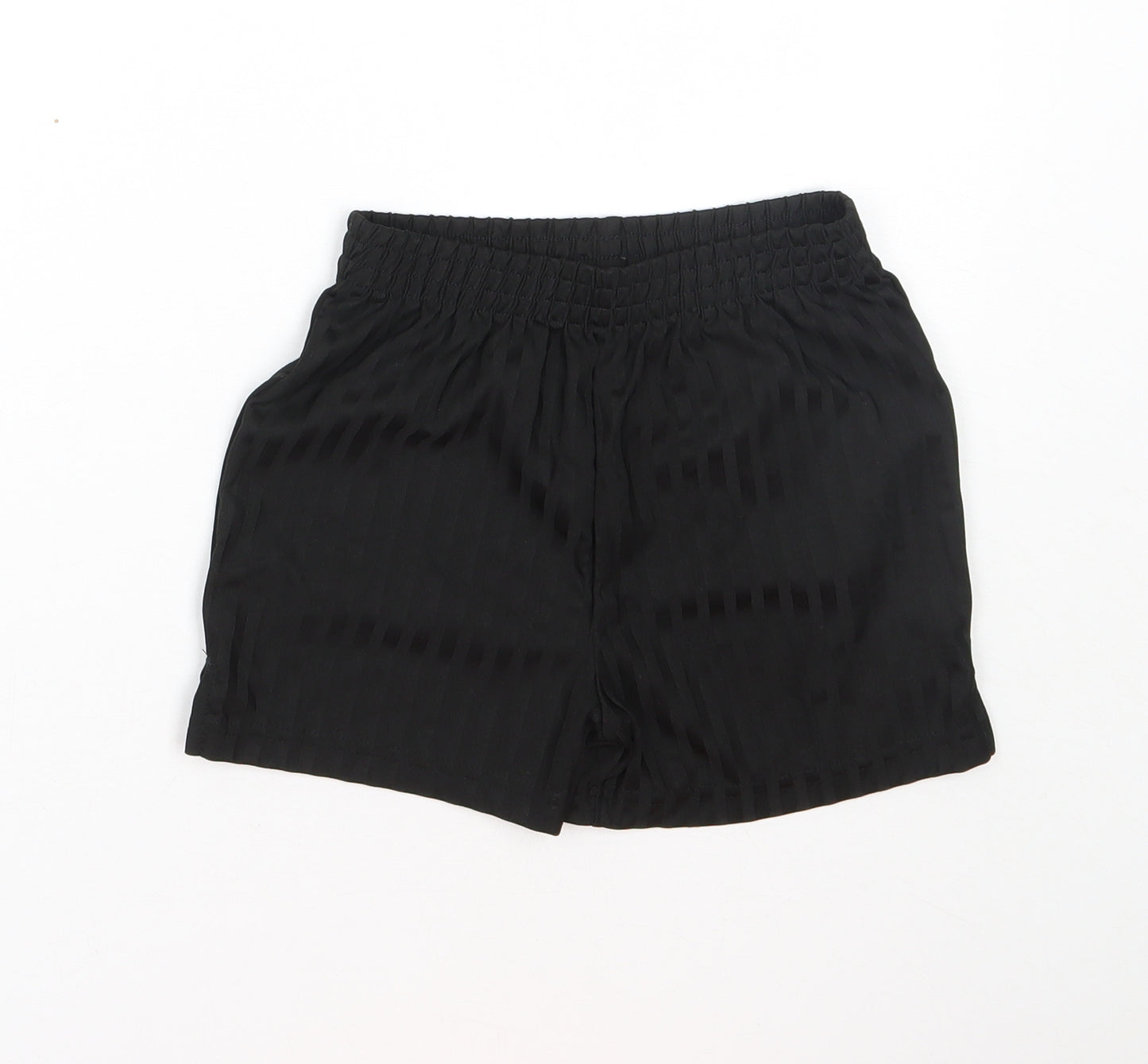 Lily & Dan Boys Black Striped Polyester Sweat Shorts Size 6-7 Years  Regular  - PE Kit