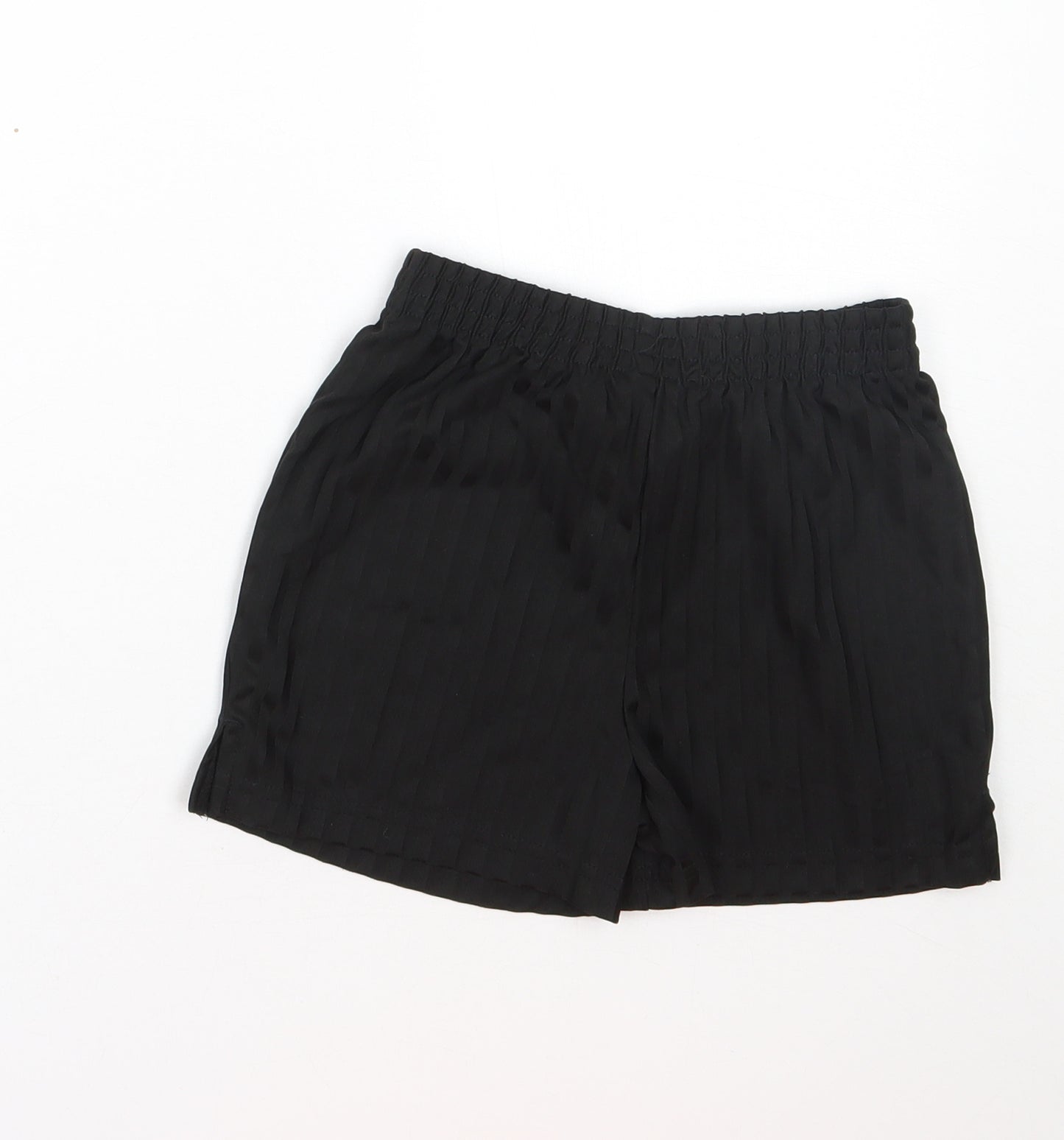 Lily & Dan Boys Black Striped Polyester Sweat Shorts Size 6-7 Years  Regular  - PE Kit