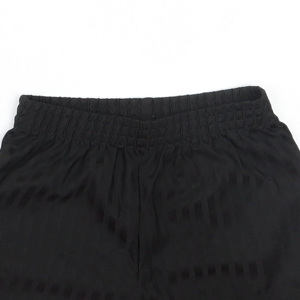 Lily & Dan Boys Black Striped Polyester Sweat Shorts Size 6-7 Years  Regular  - PE Kit