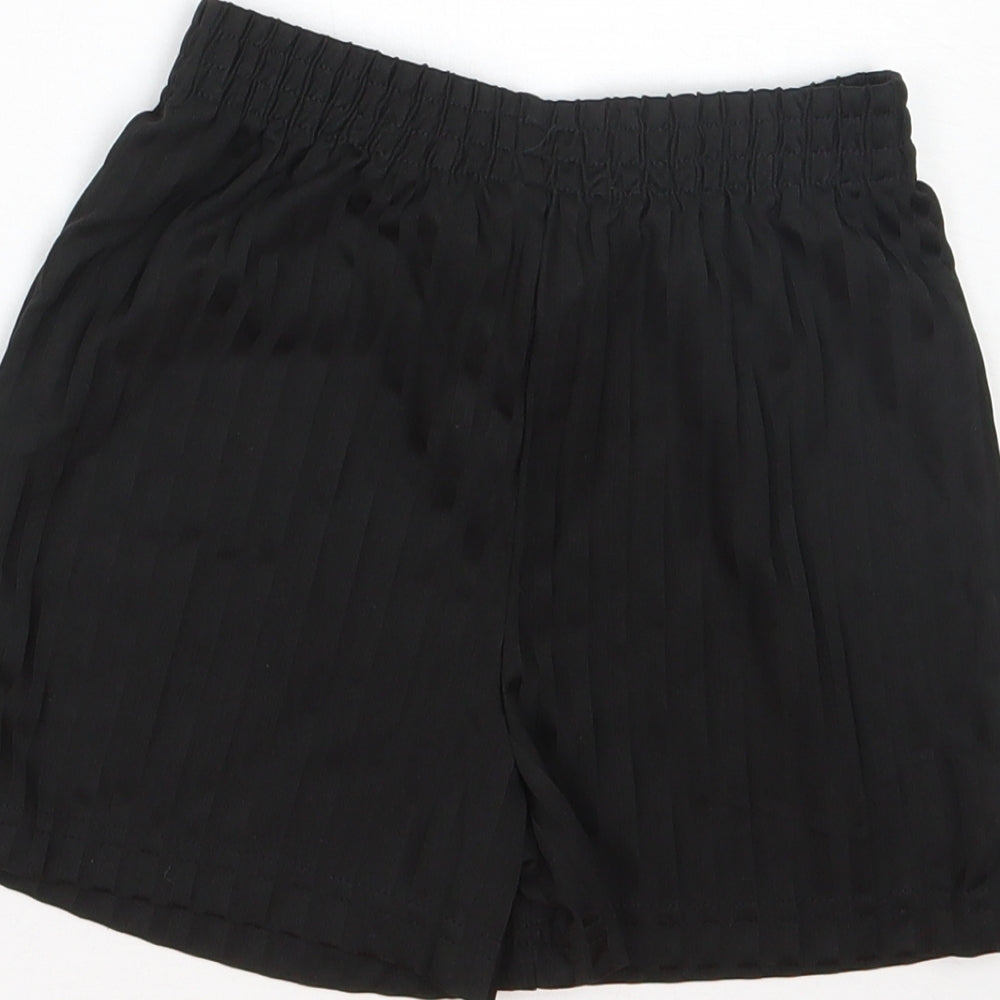 Lily & Dan Boys Black Striped Polyester Sweat Shorts Size 6-7 Years  Regular  - PE Kit