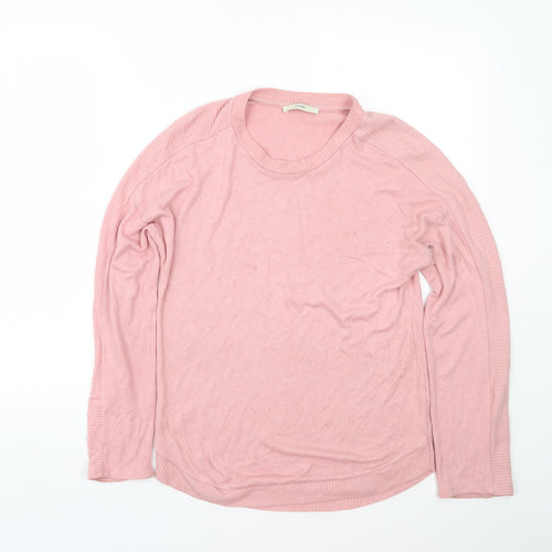 George Womens Pink Crew Neck  Viscose Pullover Jumper Size S