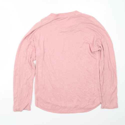 George Womens Pink Crew Neck  Viscose Pullover Jumper Size S
