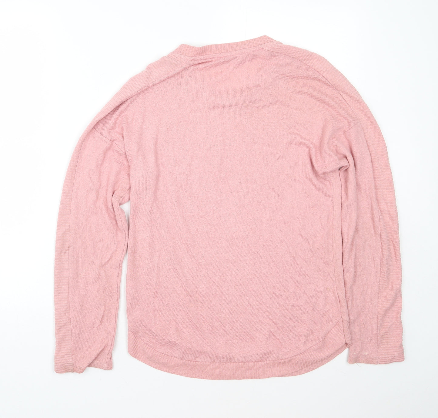George Womens Pink Crew Neck  Viscose Pullover Jumper Size S