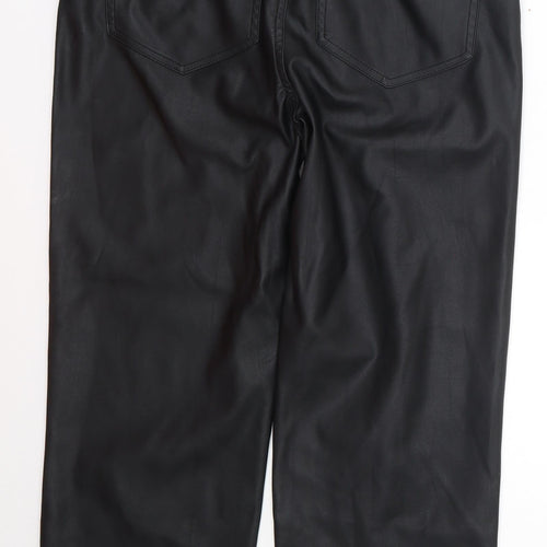 ASOS Womens Black  Polyurethane Capri Trousers Size 12 L26 in Regular