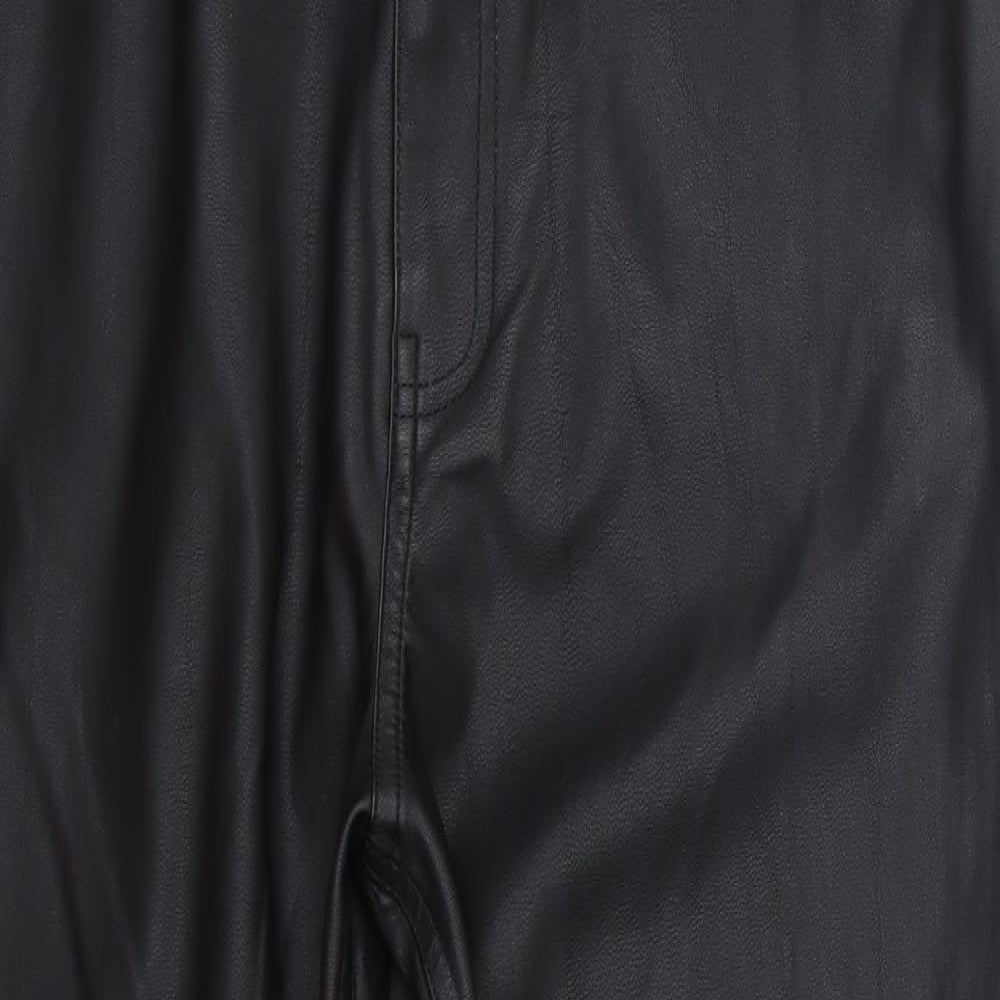 ASOS Womens Black  Polyurethane Capri Trousers Size 12 L26 in Regular