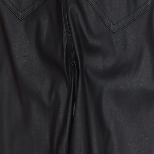 ASOS Womens Black  Polyurethane Capri Trousers Size 12 L26 in Regular