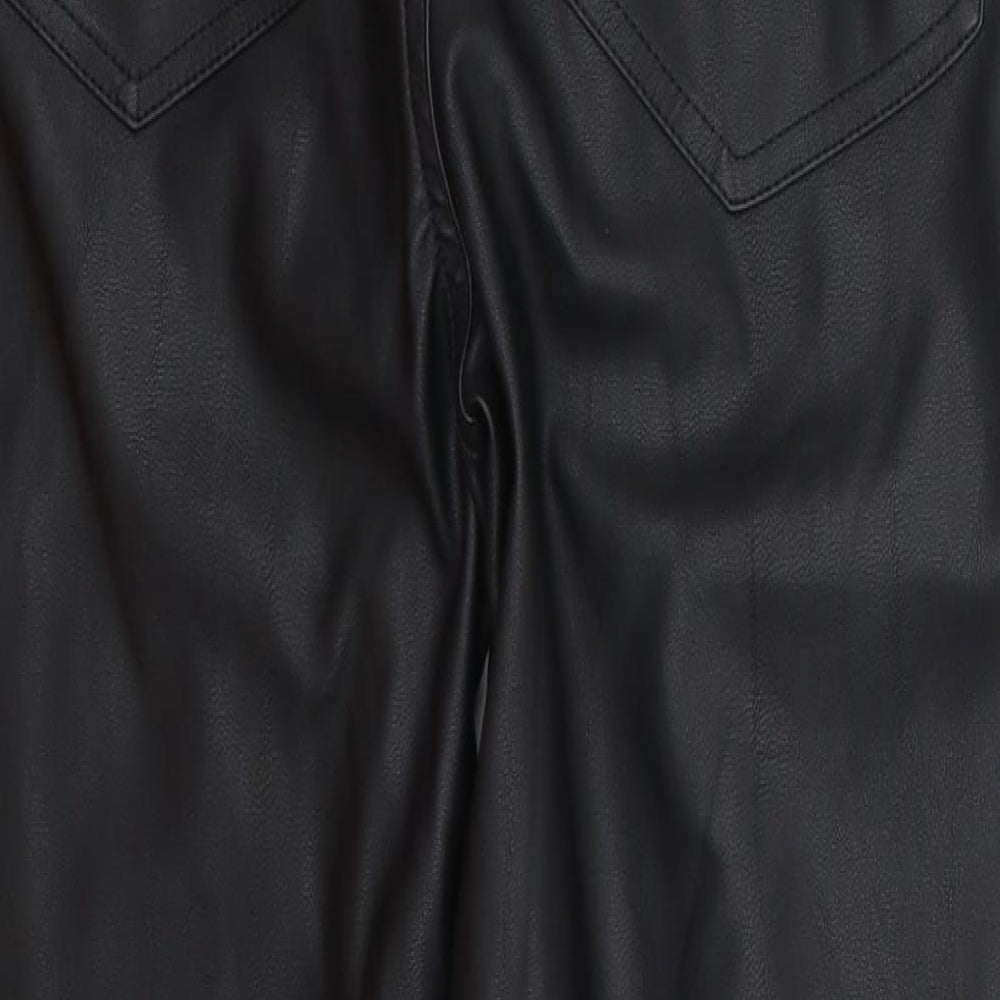 ASOS Womens Black  Polyurethane Capri Trousers Size 12 L26 in Regular