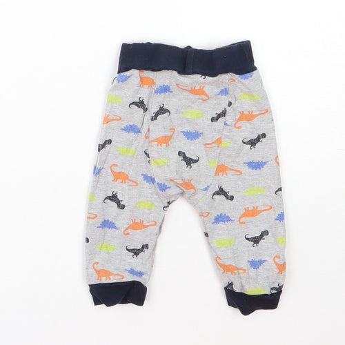 Baby Boys Grey Animal Print Cotton Cami Pyjama Pants Size 3-6 Months   - Dinosaur