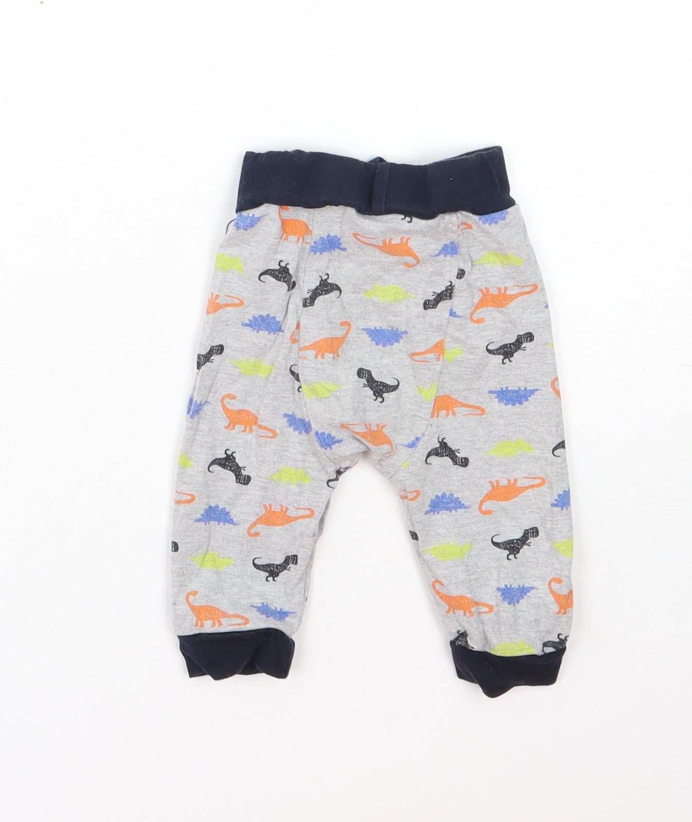 Baby Boys Grey Animal Print Cotton Cami Pyjama Pants Size 3-6 Months   - Dinosaur