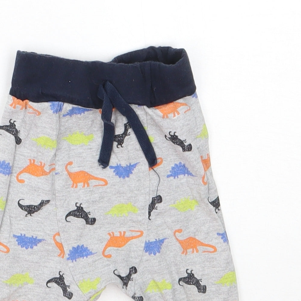 Baby Boys Grey Animal Print Cotton Cami Pyjama Pants Size 3-6 Months   - Dinosaur