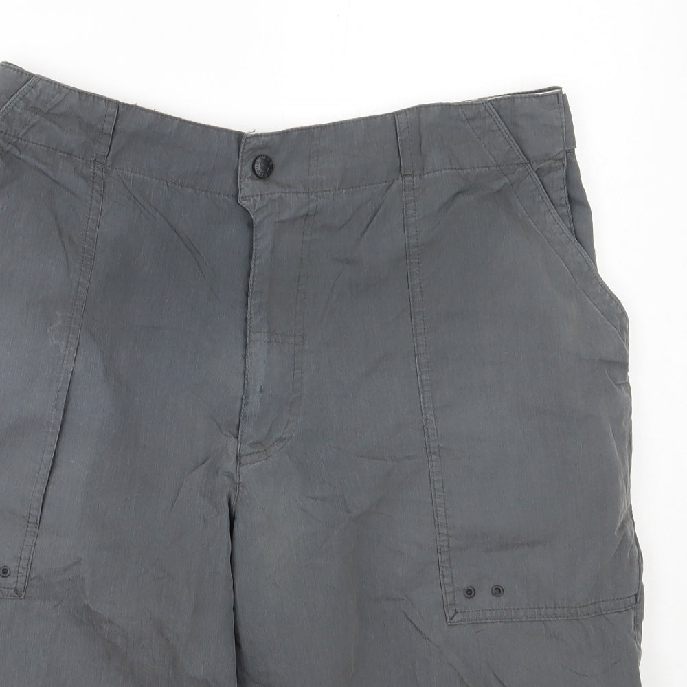 M&S Mens Grey  Cotton Cargo Shorts Size 34 L10 in Regular