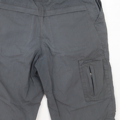 M&S Mens Grey  Cotton Cargo Shorts Size 34 L10 in Regular