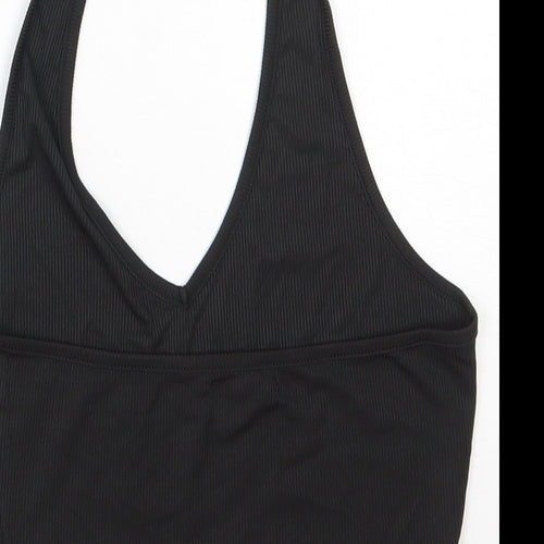 ROMWE Womens Black  Polyester Cropped Tank Size XS Round Neck