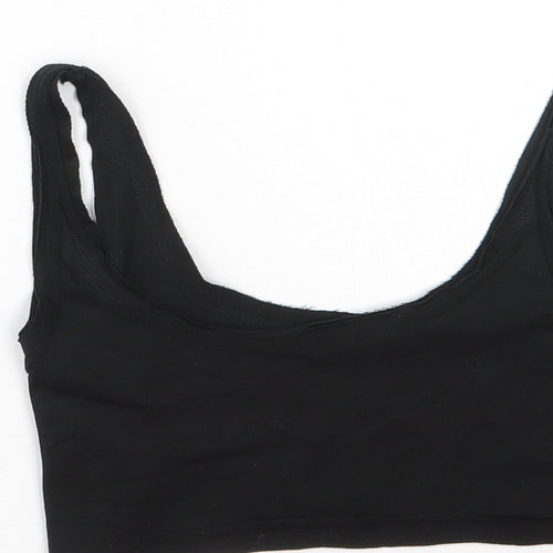 Shien Womens Black  Cotton Cropped Tank Size XS Scoop Neck