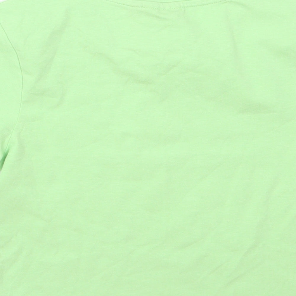 ASOS Womens Green  Cotton Basic T-Shirt Size 6 Round Neck - butterflies