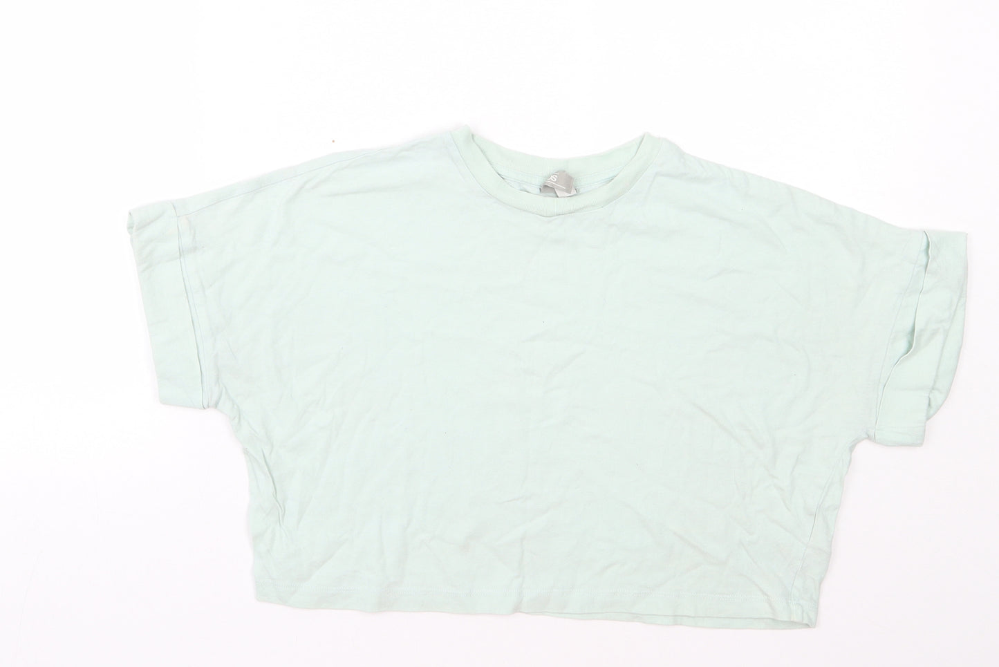 ASOS Womens Green  Cotton Basic T-Shirt Size 6 Round Neck