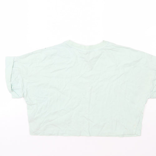 ASOS Womens Green  Cotton Basic T-Shirt Size 6 Round Neck