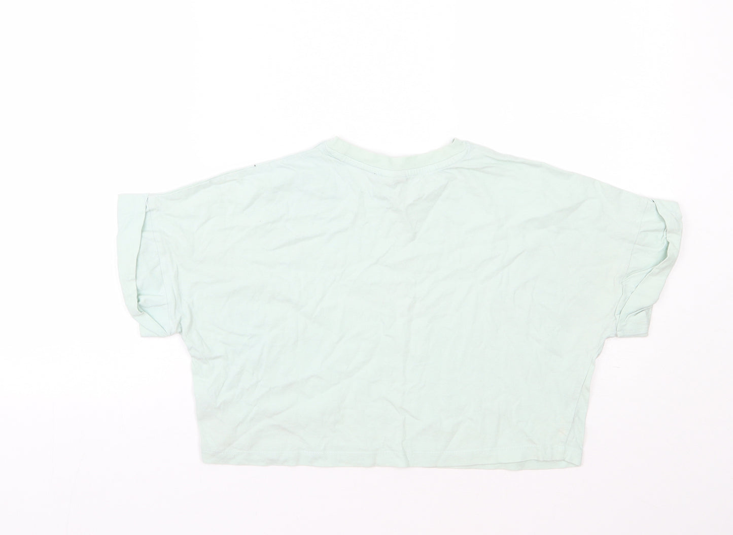 ASOS Womens Green  Cotton Basic T-Shirt Size 6 Round Neck
