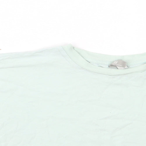 ASOS Womens Green  Cotton Basic T-Shirt Size 6 Round Neck