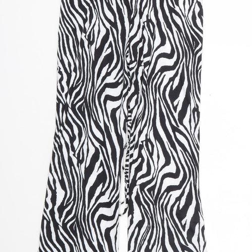 Shien Womens Black Animal Print Polyester Jogger Trousers Size XS L28 in Regular  - Zebra